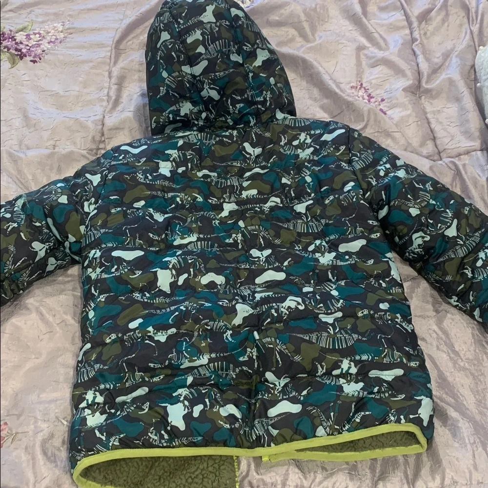 Cat & Jack Camouflage ReversibleJacket with Lime Trim